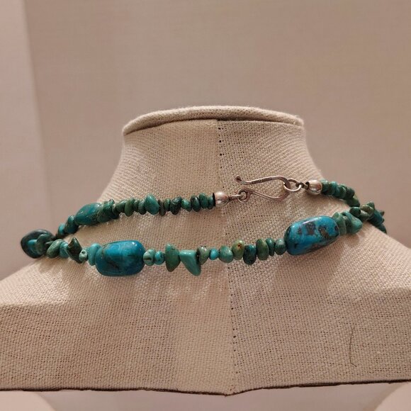 Jay King DTR Sterling Natural Green Blue Turquoise Nugget Strand Necklace - Picture 5 of 10